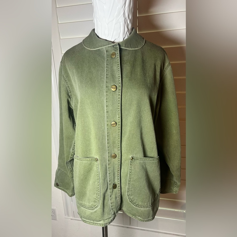 Vintage LL Bean Chore Coat Olive Size M